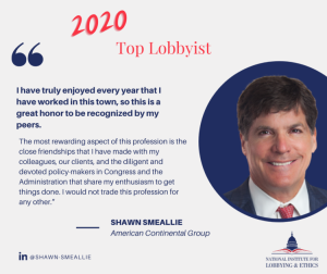 Shawn Smeallie Recognized by NILE As Top Lobbyist